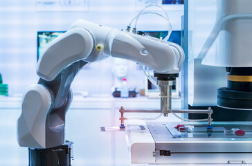 automatic screen protector film or glass cover with vision sensor camera system in manufacture mobile phone factory