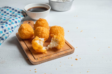 Yellow delicious fried ball cheese