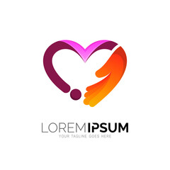 Family love care, charity and foundation logo vector, medical icon, valentine logo, hug icon, mom and baby logo template