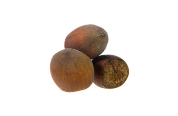 ripe walnut isolated on white background
