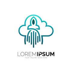 Cloud logo and rocket icon design combination, cloud  logo , 