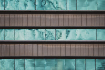 Frontal view of the facade of an office building