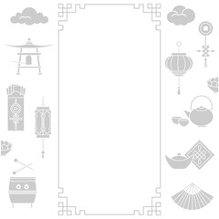 Happy Chinese New Year symbol China Traditions Set