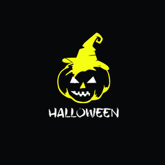 Creative Professional Trendy and Minimal Halloween Logo Design, Logo in Editable Vector Format