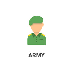 army vector icon from avatar collection. flat style illustration