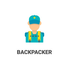 backpacker vector icon from avatar collection. flat style illustration