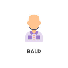 bald vector icon from avatar collection. flat style illustration