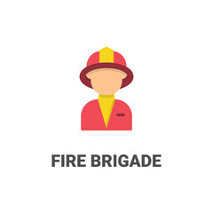 fire brigade vector icon from avatar collection. flat style illustration