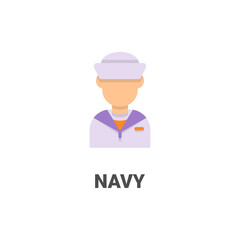 navy vector icon from avatar collection. flat style illustration