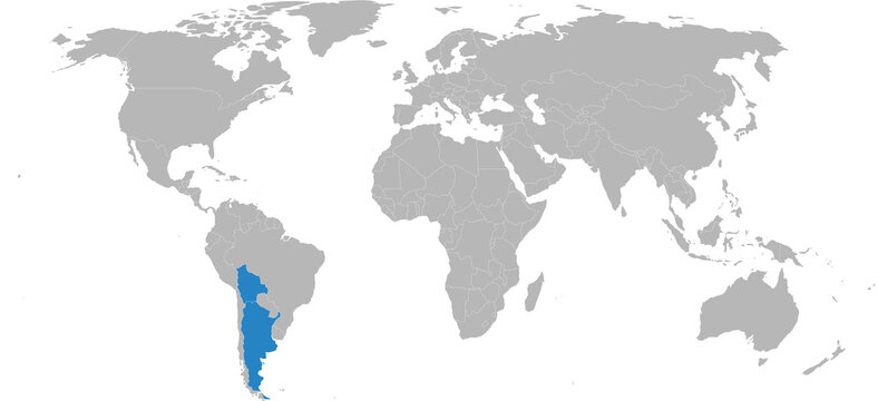 Bolivia, argentina countries isolated on world map. Business concepts and Geographical map backgrounds.
