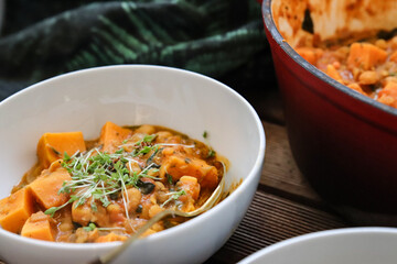 Sweet potato stew vegan food