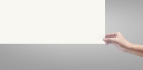 Hand holding virtual paper with your