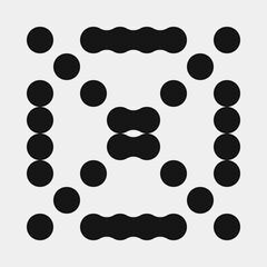 Abstract Cross Pattern Dots Logo generative computational art illustration