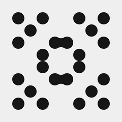Abstract Cross Pattern Dots Logo generative computational art illustration