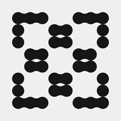 Abstract Cross Pattern Dots Logo generative computational art illustration