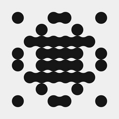 Abstract Cross Pattern Dots Logo generative computational art illustration