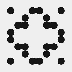 Abstract Cross Pattern Dots Logo generative computational art illustration