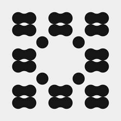 Abstract Cross Pattern Dots Logo generative computational art illustration