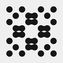 Abstract Cross Pattern Dots Logo generative computational art illustration