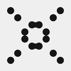 Abstract Cross Pattern Dots Logo generative computational art illustration