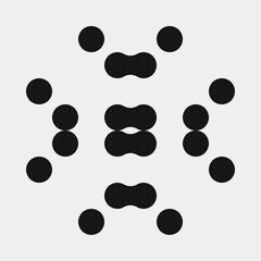 Abstract Cross Pattern Dots Logo generative computational art illustration