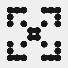 Abstract Cross Pattern Dots Logo generative computational art illustration
