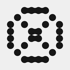 Abstract Cross Pattern Dots Logo generative computational art illustration