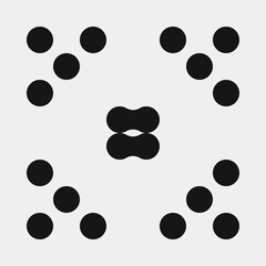 Abstract Cross Pattern Dots Logo generative computational art illustration