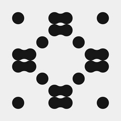 Fototapeta premium Abstract Cross Pattern Dots Logo generative computational art illustration