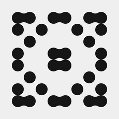 Fototapeta premium Abstract Cross Pattern Dots Logo generative computational art illustration