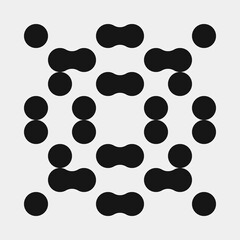 Fototapeta premium Abstract Cross Pattern Dots Logo generative computational art illustration