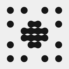 Fototapeta premium Abstract Cross Pattern Dots Logo generative computational art illustration