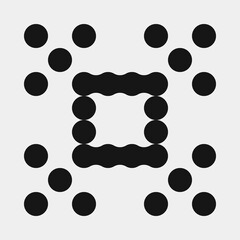 Abstract Cross Pattern Dots Logo generative computational art illustration