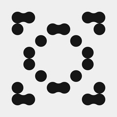 Abstract Cross Pattern Dots Logo generative computational art illustration