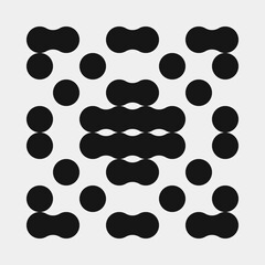 Fototapeta premium Abstract Cross Pattern Dots Logo generative computational art illustration
