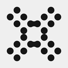 Abstract Cross Pattern Dots Logo generative computational art illustration