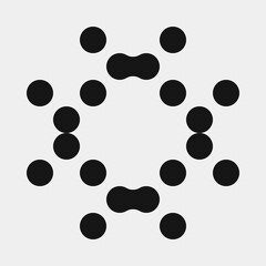 Abstract Cross Pattern Dots Logo generative computational art illustration