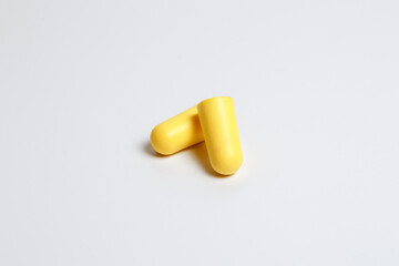 Foam earplugs isolated on white