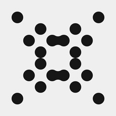 Abstract Cross Pattern Dots Logo generative computational art illustration