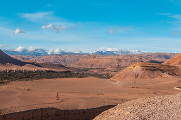 View of the valley in the foothills of the Atlas mountains, Tamdaght, Morocco