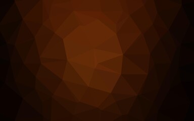 Fototapeta premium Dark Orange vector polygon abstract background.