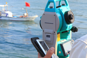 海岸工事の測量器