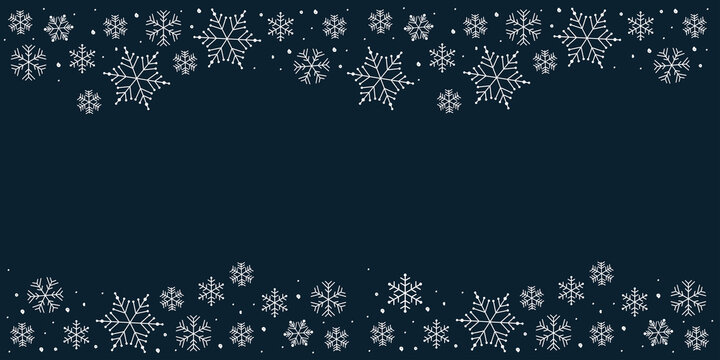Baner z płatkami śniegu prosty wektor zima