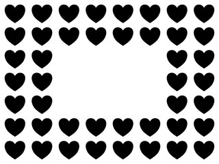 Black heart frame. Seamless pattern abstract background