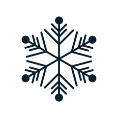 Płatek śniegu śnieżynka prosty wektor logo - obrazy, fototapety, plakaty