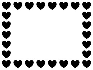 Black heart frame. Seamless pattern abstract background