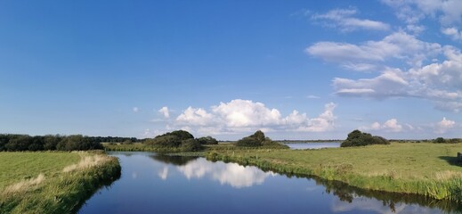 landscape with lake and clouds
