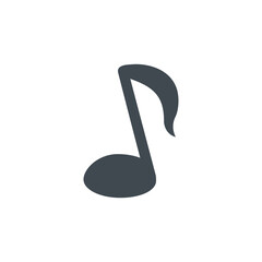 Note vector flat design icon. Symbol of music, melody and sound.