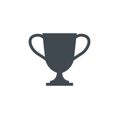 Victory cup vector flat design icon. Symbol of achievement and success. Prize sign.