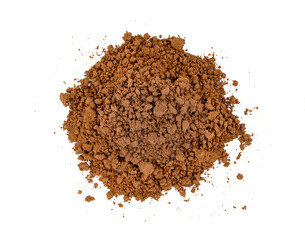 Cocoa powder isolated on white background
